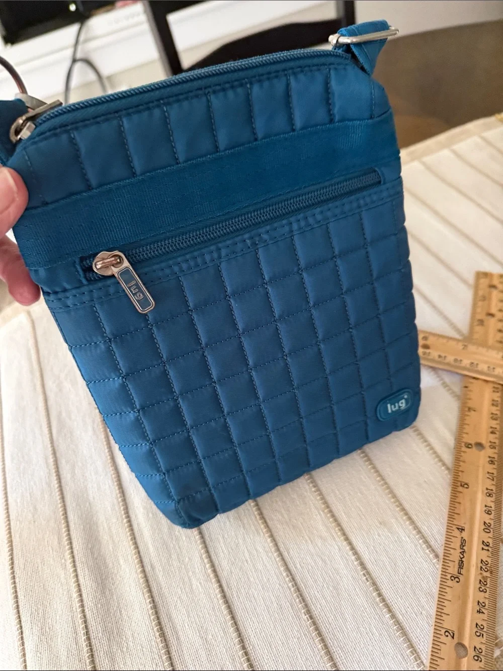 lug Quilted Crossbody Bag in Teal